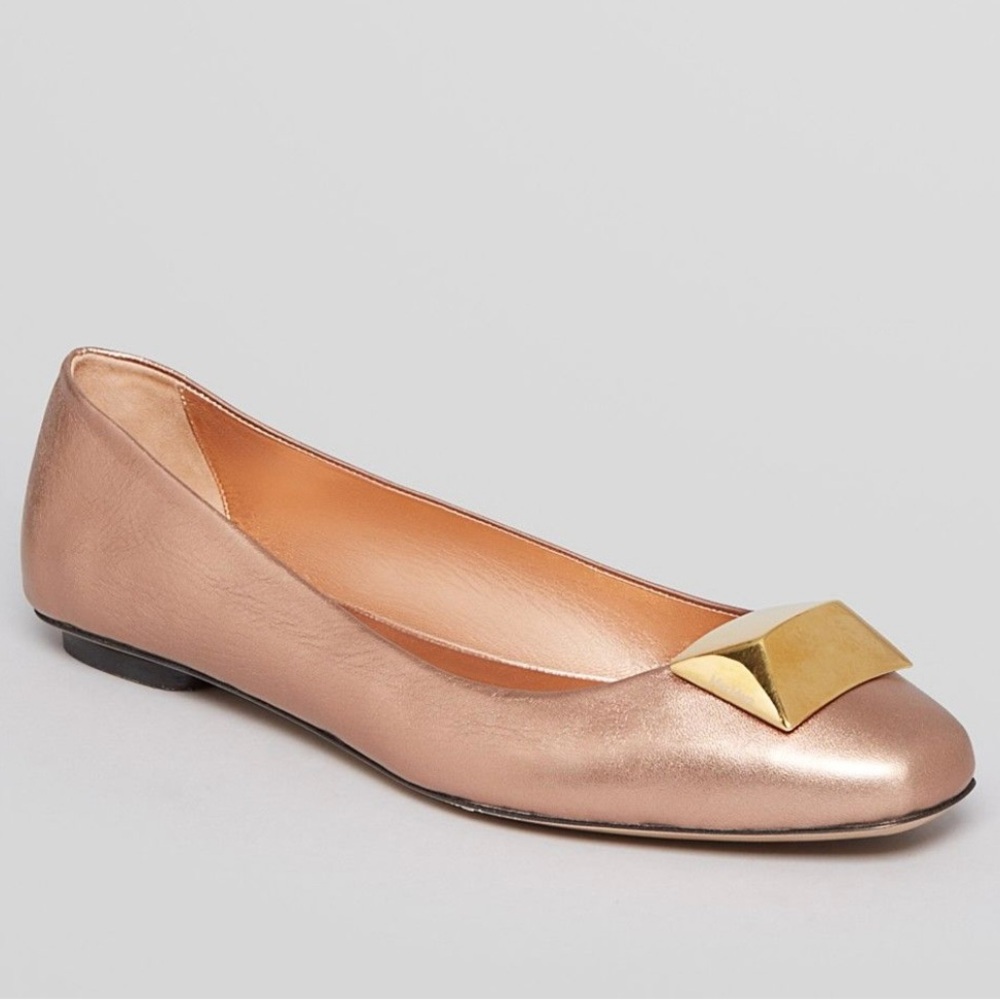 MaxMara Rose Gold Metallic Ballet Flats Size 36.5 / US 6.5